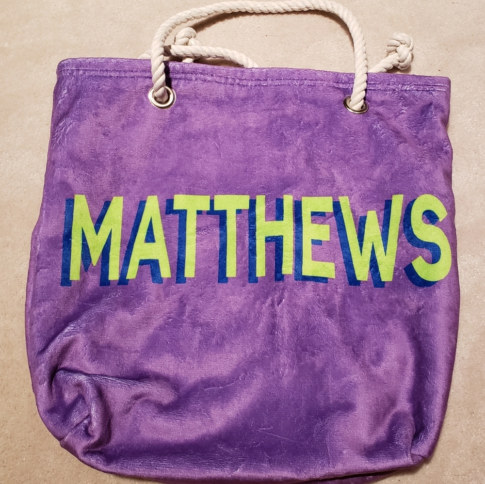 Terry Cloth Beach Bag Personalized "MATTHEWS"